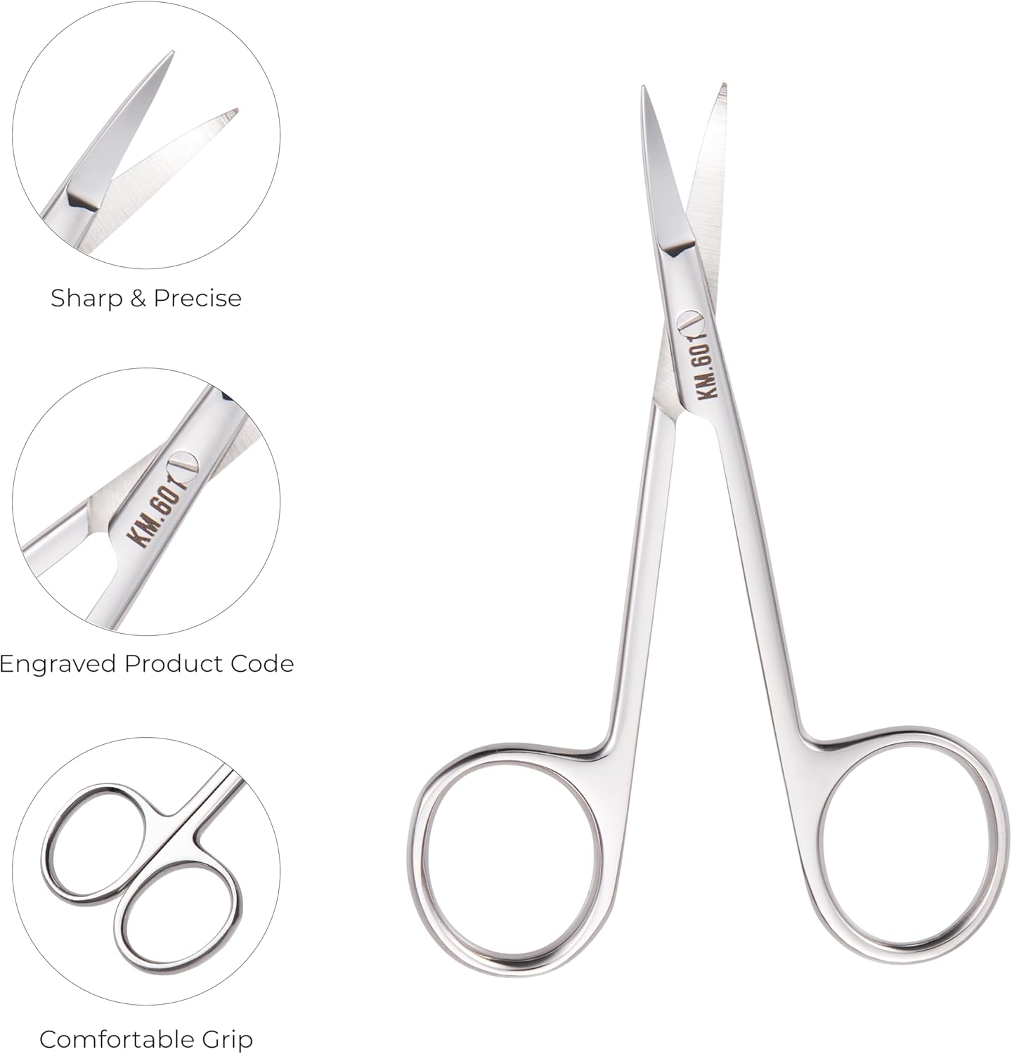 Tijera para Cejas acero inoxidable NGHIA KM.601