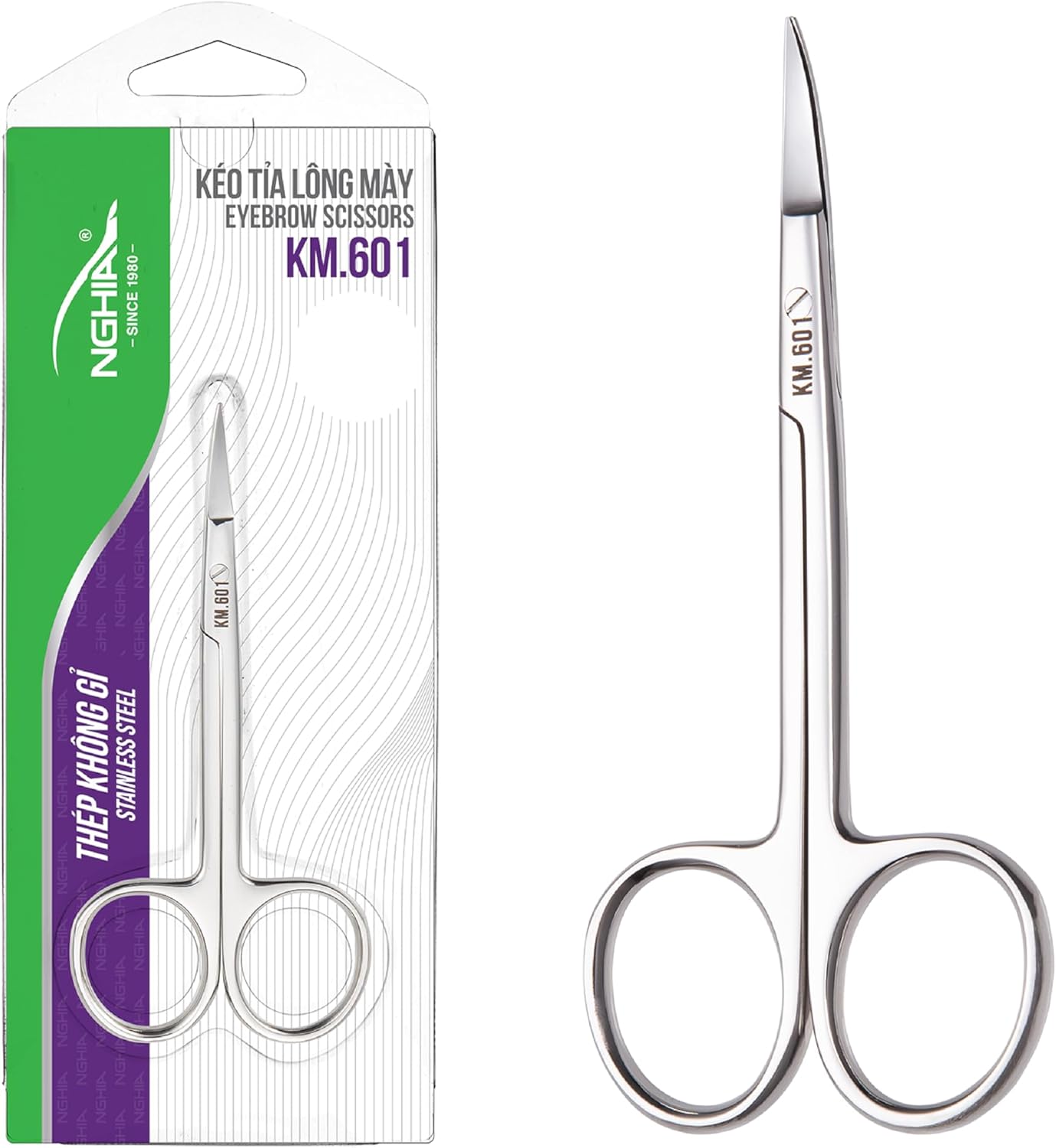 Tijera para Cejas acero inoxidable NGHIA KM.601
