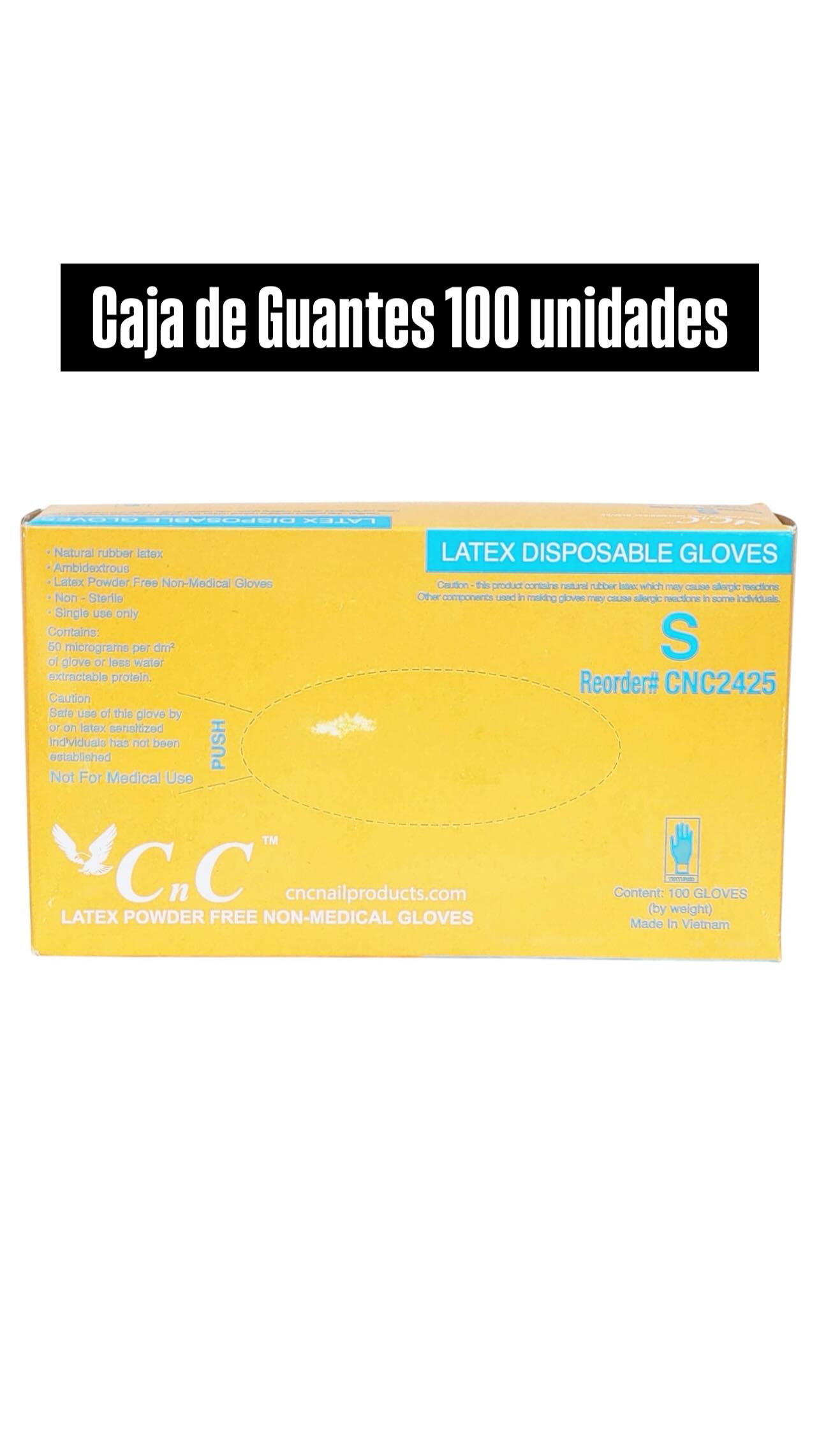 Guantes de látex desechables CnC Caja 100 Unidades