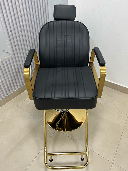 Silla Negra Bordada Para Salón (Reclinable)