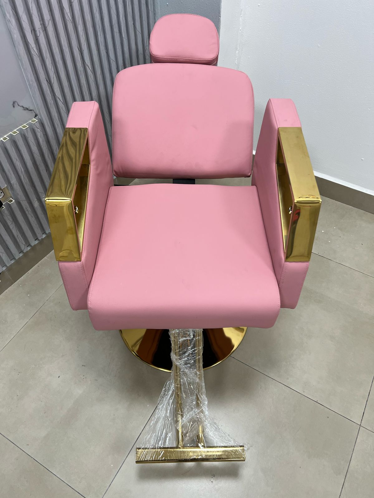 Silla Rosada Para Salón con Dorado (Reclinable)