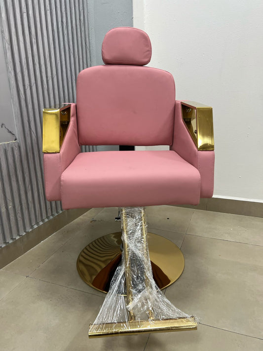 Silla Rosada Para Salón con Dorado (Reclinable)