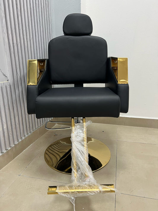 Silla Negra Para Salón con Dorado (Reclinable)